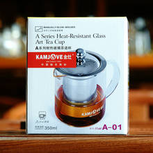 [Grandess]-TETERA de vidrio transparente Kamjove A-01, infusor fino de acero inoxidable 304, 350ml, taza de té de arte Kamjove 2024 - compra barato