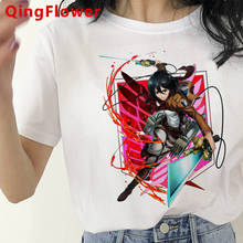 Camiseta de ataque a los Titanes de Levi para mujer, ropa de estética informal de talla grande, kawaii, tumblr, ulzzang 2024 - compra barato