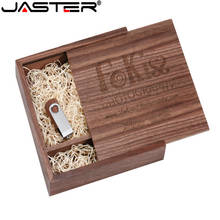 JASTER 1PCS FREE LOGO walnut Photo Unique Album Wood usb+Box Memory stick Pendrive 8GB Photography Wedding Studio 170*170*35mm 2024 - buy cheap