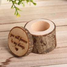 Personalized Rustic Wedding Wooden Ring Box Jewelry Trinket Storage Container Holder Custom Rings Bearer Blanks DIY Display 2024 - buy cheap