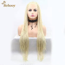 Long Box Micro 613 Blonde Braids Lace Wig For Women Heat Resistant Fiber Hair Braided Synthetic Lace Front Cosplay Wigs 2024 - buy cheap