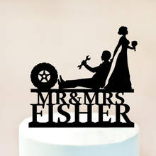 Personalized Mechanic Wedding Cake Topper,Auto Car Mechanic Cake Topper ,Bride and Groom Last name Mr & Mrs Cake Topper 2024 - buy cheap