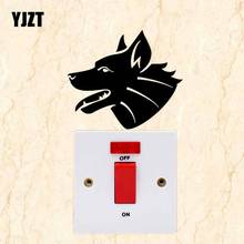YJZT Wolf Dog Art Cartoon Vinyl Decal Living Room Decor Creative Wall Switch Sticker S19-0129 2024 - buy cheap