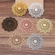 10 pcs/lot 56 mm Copper Filigree Metal Round Connector Charms Findings For Jewelry Making 2024 - buy cheap