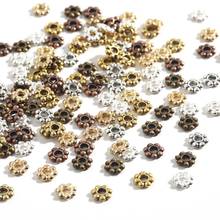 Wholesale 200pcs Gold Silver Plated Plum Flower Metal Spacer Beads 4/5/6mm For Jewelry Making  DIY  Bracelet Necklack Accessory 2024 - buy cheap