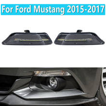 Для Ford Mustang 2015 2016 2017 светодиодный передсветильник Тель поворота белый DRL и желтый указатель поворота с плавным светом 2024 - купить недорого