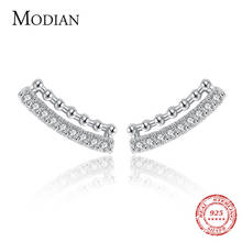 Modian Minimalism Bead Fashion Stud Earring 925 Sterling Silver Cubic Zirconia Elegant Earrings For Women Fine Jewelry Bijoux 2024 - buy cheap