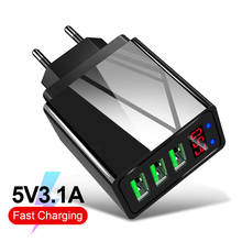 3 USB Charger 5V 3.1A Quick Charge with Digital Display Fast Charging For iPhone 11 Samsung S20 Phone Wall Adapter EU US UK Plug 2024 - buy cheap