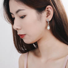 Trendy Round Pearl Studs Earrings Exquisite Geometric CZ Crystal Baroque Earrings For Women Girls Wedding Luxury Brand Jewelry 2024 - buy cheap