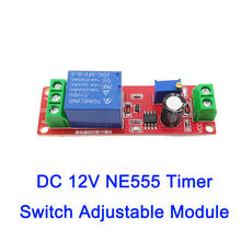 Регулируемый Модуль контроллера NE555 с таймером, 12 В постоянного тока, моностабильное экранирующее реле задержки с выключателем питания 0 ~ 10 с, автомобильный генератор 2024 - купить недорого