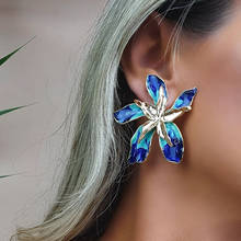 Docona Elegance Gold Big Flower Drop Dangle Earring for Women Trendy Metal Floral Geometry Party Jewelry Gift серьги 3839 2024 - купить недорого