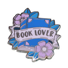 Красивая книга, любимый цветок, булавка, великолепный книжный Интроверт, литературные подарки 2024 - купить недорого