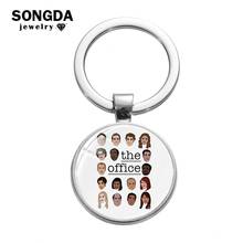 The Office TV Show Keychain Cartoon Fun Dwight Schrute Beets Pretzel Pattern Glass Cabochon Pendant Key Chain Ring Holder 2024 - buy cheap