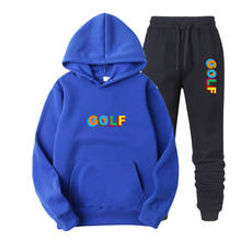 Golf Print Men Sets Hoodies+Sweatpants Autumn Winter Fitness Sweatshirt 2020 Fashion Hip Hop Pullover Tracksuit Sportswear Suits 2024 - buy cheap