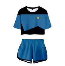 Star Trek-Conjunto de dos piezas de la serie de TV de ciencia ficción para mujer, traje deportivo y pantalones cortos de camiseta, cosplay en 3D, 2021 2024 - compra barato