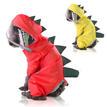 Chubasquero reflectante para perro, ropa con forma de dinosaurio de dibujos animados para perros pequeños, abrigo impermeable de nailon para cachorro, traje para Chihuahua para mascotas 2024 - compra barato