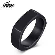 EyeYoYo-anillo colgante de fundición de acero inoxidable para hombre, sortija de tamaño estándar americano, color negro, 6MM 2024 - compra barato