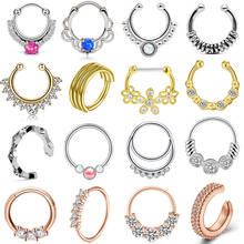 Septum Fake Nose Ring Body Jewelry Women Girls Septum Ring Faux Nose Rings Non-Piercing Jewelry Clip On Clicker 2024 - buy cheap