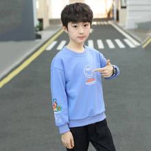 Детская толстовка с капюшоном для мальчиков, свитер, новая футболка с длинным рукавом на весну и осень, для 5-12 лет 2024 - купить недорого