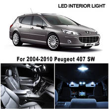 Kit de luz LED blanca Interior Canbus sin errores para Peugeot 2004, 2010, 407, SW, domo de lectura, bombillas para maletero, 10 Uds. 2024 - compra barato