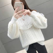 Knit Sweater Women Autumn Winter Coat Women Short Lace O-neck Pink Sweater Long Sleeve Korean Fashion Casual Women Sweater XL 2024 - buy cheap