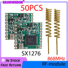 Grandwisdom50p 868mhz super baixa potência rf lora módulo sx1276 chip de longa distância comunicação receptor transmissor spi iot antenas 2024 - compre barato