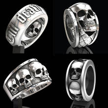 Vintage Black Death Knight Skull Ring Cool Men's Punk Fine Detail Stainless Steel Skeleton Rings for Women Gothic Biker Jewelry 2024 - buy cheap