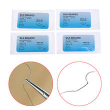 Kit de prática de sutura de seda com fio monofilamento, 12 peças, agulhas médicas de sutura 2024 - compre barato
