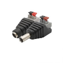 2.1x5.5mm nenhum conector da c.c. dos parafusos 5.5mm x 2.1mm tomada masculina da alimentação da c.c. e adaptador fêmea do jack para 3528/5050 câmeras conduzidas do cctv da tira 2024 - compre barato