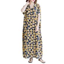 Женское длинное платье ARCSINX, повседневное хлопковое платье в горошек без рукавов с v-образным вырезом, большие размеры 4XL 5XL 6XL, 7XL 2024 - купить недорого