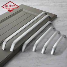 Puxadores de alumínio aobt, para porta e armário de cozinha, puxadores robustos com prata, 96mm-320mm, 233 2024 - compre barato