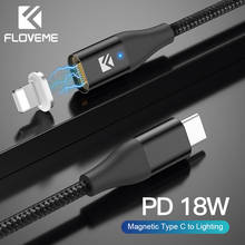 FLOVEME PD Type C to Lighting Magnetic Cable 18W Magnet Fast Charging Cable For iPhone 11 XR XS 8 Plus Data USB Type C Charger 2024 - buy cheap