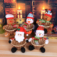 Christmas Candy Basket Santa Claus Decoration For Home Cute Elk Snowman Fruit Storage Baskets Gifts New Year 2021 Party Supplies 2024 - buy cheap