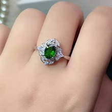 Natural Boutique Diopside S925 Sterling Silver Ring Fashion Accessories Wedding Jewelry for Women Free Shipping MeiBaPJFS 2024 - buy cheap