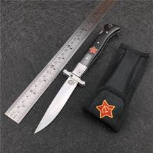 Pocket Knife Russian Finka NKVD KGB Wit EDC Manual Folding Pocket Knife 440C Blade Wooden Handle Mirror Finish Outdoor Camping 2024 - buy cheap