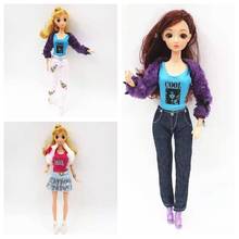 Ropa de muñeca BJD para Barbie, conjunto de invierno de manga larga, chal, abrigo corto, chaleco, pantalones, falda de 30cm, accesorios para casa de muñecas, 1/6 2024 - compra barato