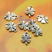 50pcs/lot--10x14mm, Antique Silver plated/bronze plated clover charms ,DIY supplies, Jewelry accessories 2024 - buy cheap