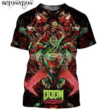 Doom мужские/женские новые модные крутые футболки с 3D принтом, Повседневная стильная футболка, уличные топы, Прямая поставка 2024 - купить недорого