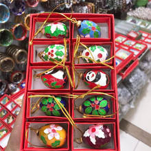 Atacado 10 peças de handmade Chinês cloisonne esmalte decoração de Natal forma de Ovo bola jóias 2024 - compre barato