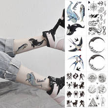 Водостойкая временная татуировка, мультяшная Акула, рыба, дети, флэш-тату, наклейка, компас, животное, боди-арт, искусственная татуировка для женщин и мужчин 2024 - купить недорого