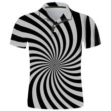 Art illustration 3D Printed Colorful Vertigo Polo Shirt Men Fashion Camisas Streetwear Hombres Short Sleeve Psychedelic Shirts 2024 - buy cheap