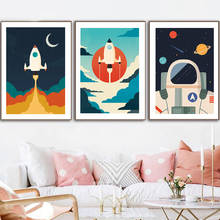 Carteles e impresiones universales para viajes espaciales, pintura en lienzo, sala de estar de pared para imágenes artísticas, decoración de astronauta para el hogar 2024 - compra barato