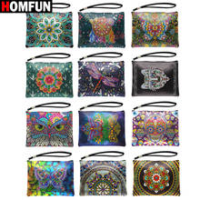 Homfun bolsa de pintura de diamantes em forma especial, carteira feminina 5d diy, bordado com diamantes, arte de borboleta, presentes de natal 2024 - compre barato