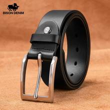 BISON DENIM Genuine Leather Belt for Men Stainless Steel Pin Buckle High Quality Luxury Leather Strap Classic Men Belt N71604 2024 - buy cheap