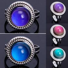 Anel humor pedra mágica feminino, anel ajustável com mudança de temperatura cor oval para mulheres joias 2024 - compre barato