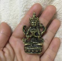 Estatua de cobre tibet, budismo Miao plata 4 brazos de Chenrezig Buda estatua Avalokiteshvara 2024 - compra barato