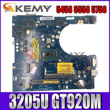 Akemy-placa base AAL10 LA-B843P para portátil Dell INSPIRON 5458, 5558, 5758, SR215, 3205U, 920M/1GB, CN-0F0T2K, f0t2k 2024 - compra barato