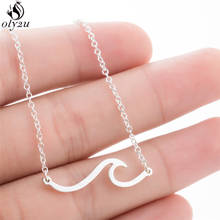 Stainless Steel Wave Necklaces for Women Daily Jewelry Fashion Mountain Dog Cat Leaf Bee Necklace Gold Collier 2021 2024 - buy cheap
