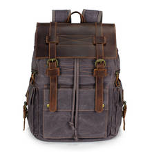 travel Rucksack Men laptop Backpack Wearproof Vintage Canvas Backpack Leather School Bag Neutral Portable Travel Bag mochila 2024 - buy cheap