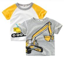 Детская летняя футболка с мультяшным принтом для мальчиков и девочек 2024 - купить недорого